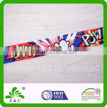 custom design 5/8 inch FOE elastic ribbon by sublimation printing