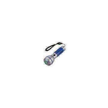 Promotional Rubber grip flashlight with compass on attached wrist band
