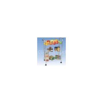 Custom 3 Tier Metal Kitchen Wire Shelves, Storage Racks, Kitchen Trolley Cart JP-983C
