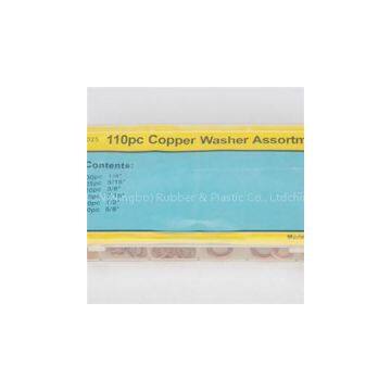 6Size 110PCS Copper Washer Kit Copper Washer Assortment High Qulality Copper Ring For Seal