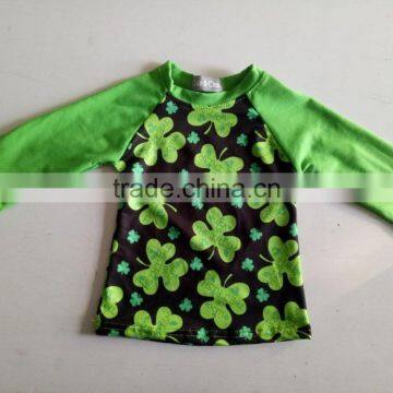 Summer handsome simple color pattern of the shoulder sleeve striped T-shirt unique kids frock designs pictures