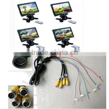 4 Camera 7 Inch Car Digital LCD Stand Alone Quad Display Monitor photo-3