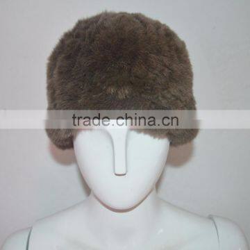 SJ607 Rex Rabbit Knitted Top Quality Winter Hats