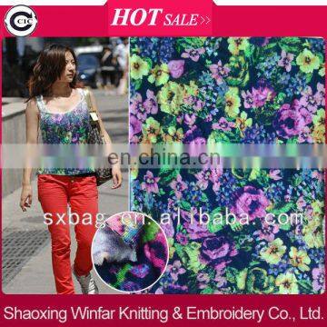 Shaoxing winfar digital printing knitting spandex rayon fabric for garment