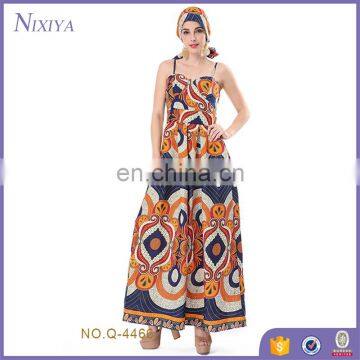 2017 Fancy hot printing traditional new model printing grils long dress