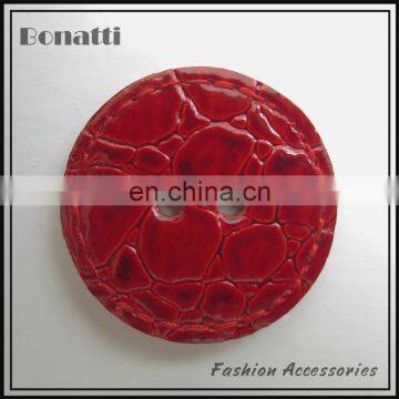 fancy red leather coat buttons