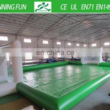 Popular inflatable soap soccer field/inflatable football court for tental