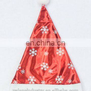 Beautiful Colorful Shinning Fabric Santa Claus Christmas Hat For Children With Jingle Bell And Snowflowers Decor photo-2