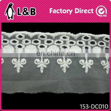 wholesale white cotton crochet lace fabric by the yard