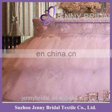 TC147A white two layers tulle frill materials in table skirting