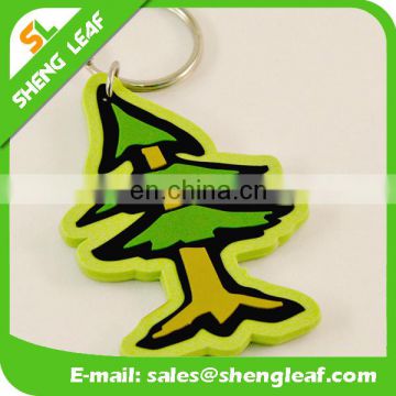 Custom Christmas tree shape soft PVC rubber keychain