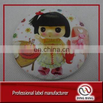 Wholesale OEM Items Customized Coated Paper Covered Metal Round Souvienir Cheap Tin Mirror