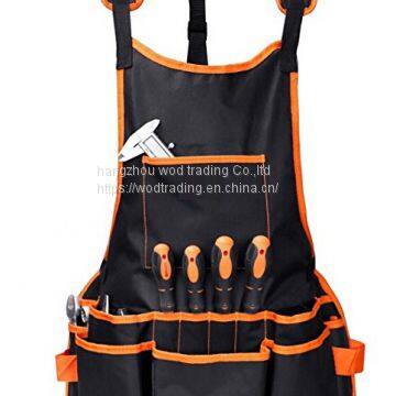 Adjustable cross-back straps work apron with 16 pocekts