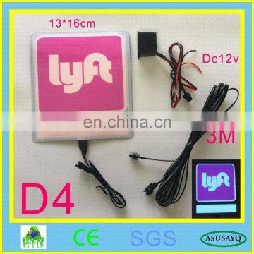 Uber el Flashing Car Sticker Glow Car Sticker on Can Window With 2AA Battery Inverter Free Shipping New Uber photo-4