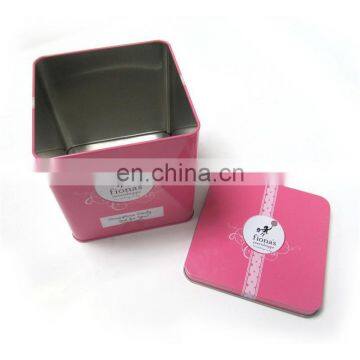 Lovely square tin can for gift candy