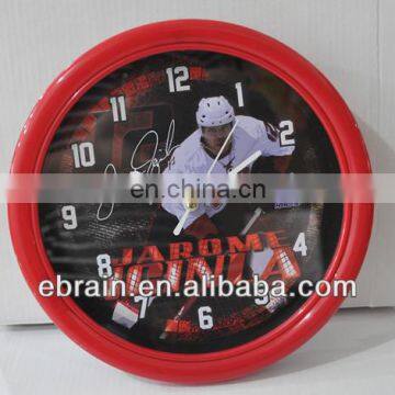 customized wall clock with super star printing,modern design round wall clock