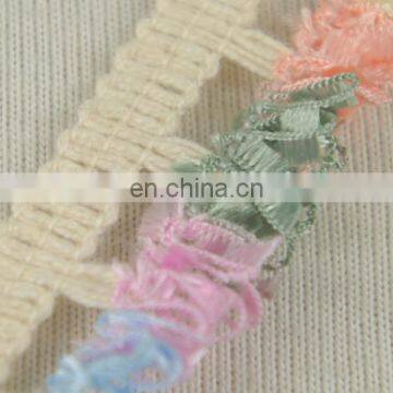 Good Quality cotton lace with colorful flower lace trim