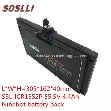 SOSLLI Replacement Ninebot Battery 55.5V 4.4Ah 15S2P 18650 Electric Scooter Battery With BMS for Ninebot Mini Pro 800W