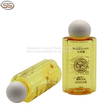 50ml Mini Plastic Personalized Shampoo Bottle with Matte Screw Cap