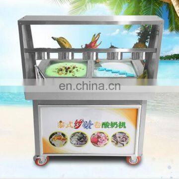 Single Square Cold Plate Fried Rolled Ice Cream Machine With Shelf photo-4