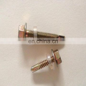 #4 points Hex head self drilling screws with rubber/EPDM washer