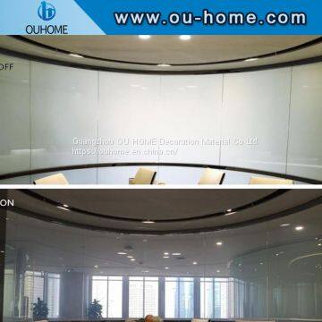 White color laminated switchable film for decorative office, bathroom, etc.