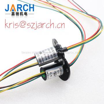 Rotary Joints 4 Circuits 10A of Capsule Slip Ring Mini Flange Slipring with Outer Diameter 22mm