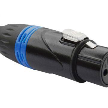 Тройконный XLR-съемный кабельный разъем черного покрытия с кольцом цвета photo-3