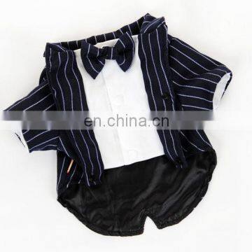 Wholesale Layered Pet Dog Striped Suits Bulldog Formal Clothes Overcoat photo-3
