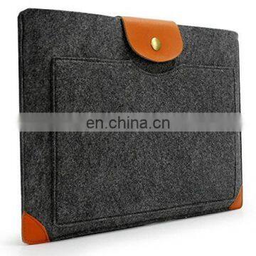 15 inch Handmade Gray laptop Felt Bag Sleeve