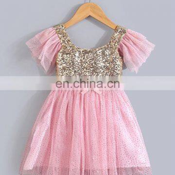 Beautiful Short Sleeve Sequin Dress Princess Dress For Kids Girls