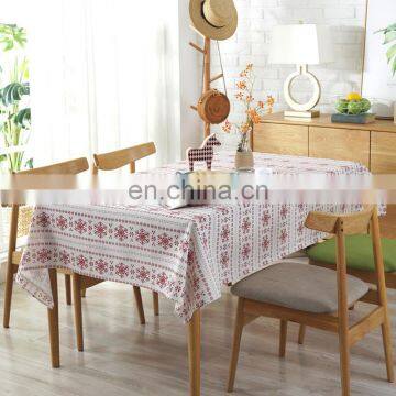 Linen Cotton Tablecloth Snowflake Fawn Washable Coffee Dinner Comfortable Table Cloth for Christmas Wedding Banquet photo-2