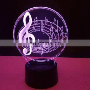 Romantic Acrylic Musical Note 7 Color Change Table Lamp 3D LED Night Lights Bedroom Decor Novelty Lustre Holiday Gift for Kids photo-2