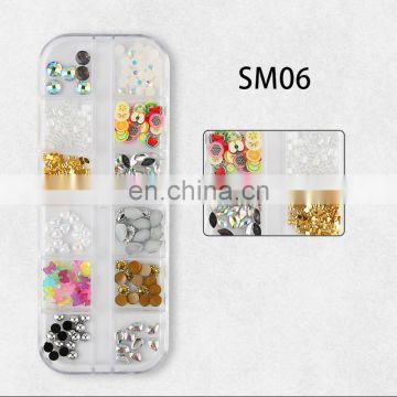 Mixed Flatback Nail Rhinestone Manicure 3D Charm Gem DIY Manicure 3D Polymer Clay Nail Art Decoration