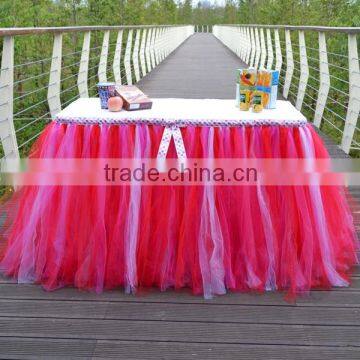 Tutu Tulle Table Skirt Cover Slumber Party Pink SD103