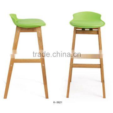 Wood-framed Bar Chair,Plastic Seat with Cushion,Modern Bar Chair