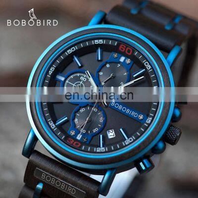 BOBO BIRD Oem Automatic Watch Design Your Own Brand Luxury Chronograph Multifunction Wood Watch photo-3
