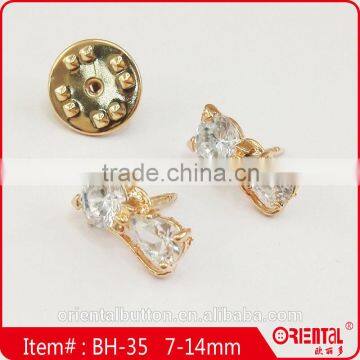 Cute Pussy Cat Shape Clear Stone Plating Metal Brooch photo-3