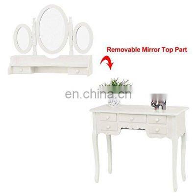 Factory Folding Mirror Vanity Set Makeup Table Dresser photo-4