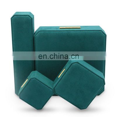 Custom logo dark green pu leather jewelry box bangle box