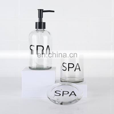 Custom Printing SPA Glass Bathroom Accessories Set