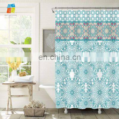 Hot selling latest design flower peva shower curtain