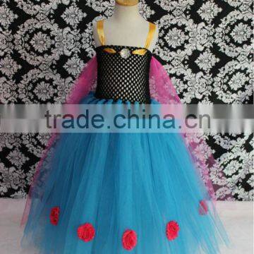 Frozen Dress Elsa Costume Anna Dress With Flower And Crochet Top Dress