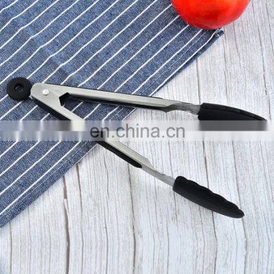 Hot Sale for Cooking Barbecue and Salad USSE Silicone Tongs Stainless Steel Kitchen Tongs