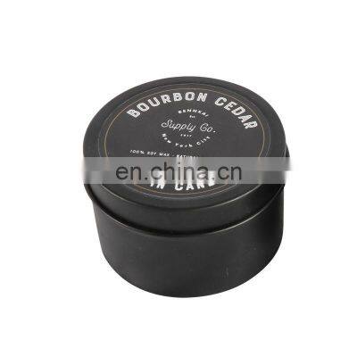 Wholesale Luxury Aromatherapy Fragrance Small Mini Black Tin Jar Soy Wax Scented Candle