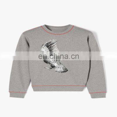 Latest Custom design Winter Ladies Printed Slim Fit Crewneck Sweatshirts