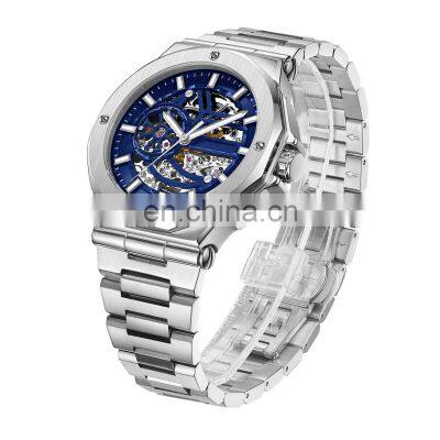 New Relojes Para Hombres Custom Luxury Watch Steel Skeleton Male Wristwatch Orologio Mechanical Waterproof Automatic Mens Watch