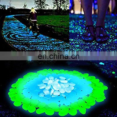 100pcs/bag Glow in the Dark Garden Pebbles Glow Stones Rocks for Walkways Garden Decor Luminous Stones