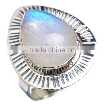 RAINBOW MOON STONE 925 STERLING SILVER RING ,925 STERLING SILVER JEWELRY WHOLE SALE,JEWELRY EXPORTER