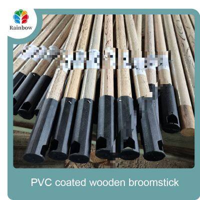 Household Cleaning 22mm Diameter Floor Mop Stick PVC Coated Wooden Broom Stick